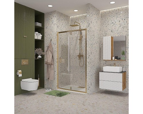 Душевая дверь Niagara Nova 100 NG-43-10AG профиль Холодное золото стекло прозрачное