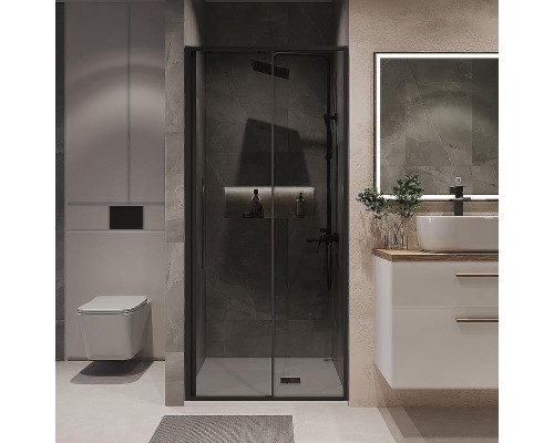 Душевая дверь Niagara Nova 90 NG-85-9TB профиль Черный матовый стекло тонированное