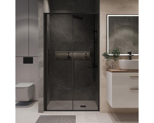 Душевая дверь Niagara Nova 120 NG-85-12TB профиль Черный матовый стекло тонированное