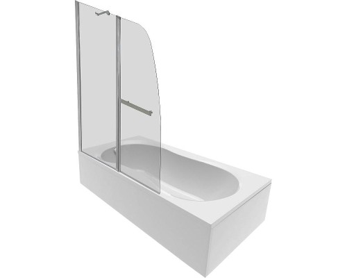 Шторка на ванну Parly F03 130х120 7178 профиль Хром стекло прозрачное