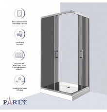 Душевой уголок Parly 80x100 QZ81S N профиль Хром стекло тонированное