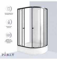Душевой уголок Parly 80x120 L ZFM1201B L профиль Черный стекло матовое