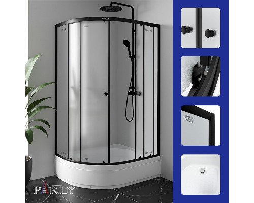 Душевой уголок Parly 80x120 R ZFM1201B R профиль Черный стекло матовое