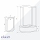 Душевой уголок Parly 80x120 R ZFM1201B R профиль Черный стекло матовое