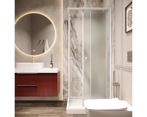 Душевой уголок Parly 80x80 ZFQ81 профиль Белый стекло матовое