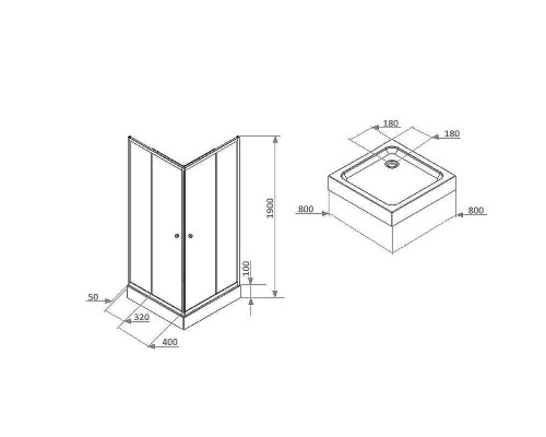 Душевой уголок Parly 80x80 ZFQ81 профиль Белый стекло матовое