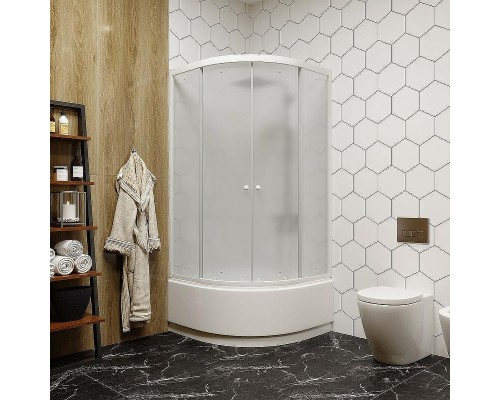 Душевой уголок Parly 80x80 ZF80 профиль Белый стекло матовое