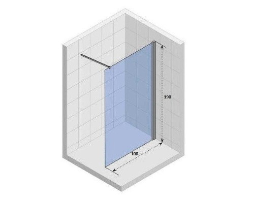 Душевая перегородка Parly 100 T100B профиль Черный стекло прозрачное