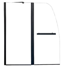 Шторка на ванну Parly 120x130 F03B профиль Черный стекло прозрачное