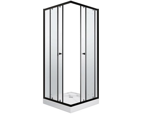 Душевой уголок Parly 80x80 ZFQ81B профиль Черный стекло матовое