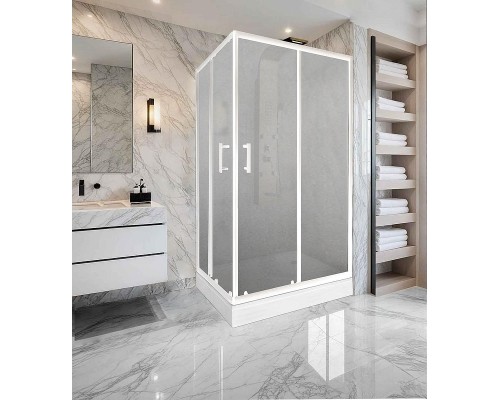 Душевой уголок Parly 120x80 ZQ121F профиль Белый стекло матовое