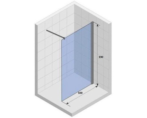 Душевая перегородка Parly 100 T100F профиль Белый стекло матовое