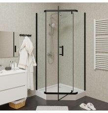 Душевой уголок Parly 90x90 ZPE911BE профиль Черный стекло прозрачное