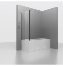 Боковая стенка для шторки на ванну RGW Z-050-4B 70 352205407-14 профиль Черный стекло прозрачное