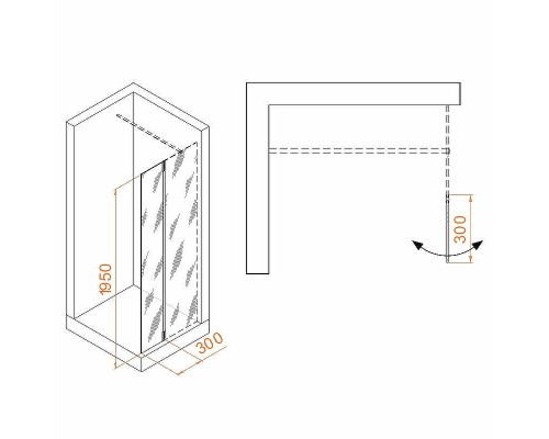 Душевая стенка RGW Z-071 30 352207103-11 профиль Хром стекло прозрачное