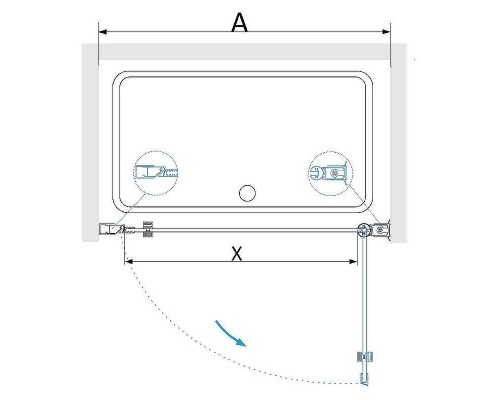 Душевая дверь RGW Dolphin TN-03 90 54930309-11 профиль Хром стекло прозрачное
