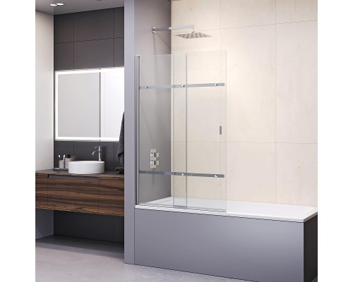 Шторка на ванну RGW Screens SC-44 100x150 профиль Хром стекло прозрачное
