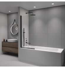 Шторка на ванну RGW Screens SC-109B 80х150 411110908-14 профиль Черный стекло прозрачное