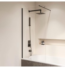 Шторка на ванну RGW Screens SC-050B 70x150 351105007-14 профиль Черный стекло прозрачное