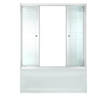 Шторка на ванну Triton Аква 170 Щ0000025982 профиль Белый стекло прозрачное с рисунком