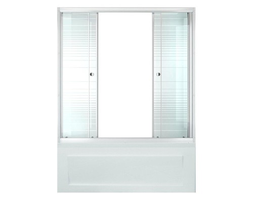 Шторка на ванну Triton Аква 170 Щ0000025982 профиль Белый стекло прозрачное с рисунком