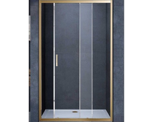 Душевая дверь Vincea Alpha 130 VDS-3AL130CLG профиль Брашированное золото стекло прозрачное