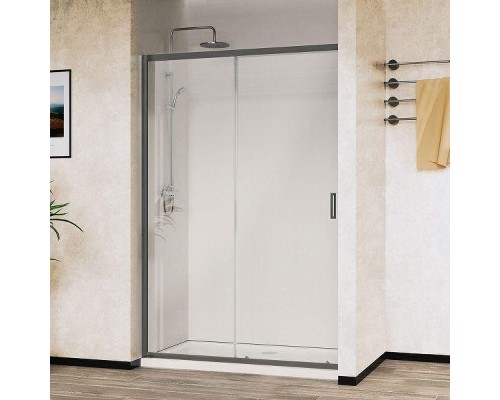 Душевая дверь Vincea City 130 VDS-5CT130CLGM профиль Вороненая сталь стекло прозрачное