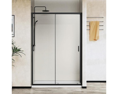 Душевая дверь Vincea City 140 VDS-5CT140CLB профиль Черный стекло прозрачное