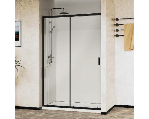 Душевая дверь Vincea City 140 VDS-5CT140CLB профиль Черный стекло прозрачное