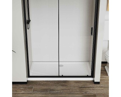 Душевая дверь Vincea City 140 VDS-5CT140CLB профиль Черный стекло прозрачное