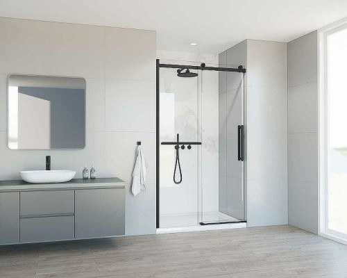 Душевая дверь Vincea Como Soft 120 VDS-1CS120CLB профиль Черный стекло прозрачное