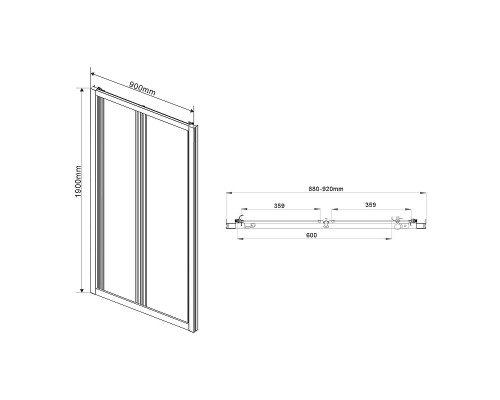 Душевая дверь Vincea Garda 90 VDB-1G900CL профиль Хром стекло прозрачное