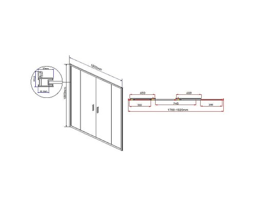 Душевая дверь Vincea Garda 180 VDS-1G2180CL профиль Хром стекло прозрачное