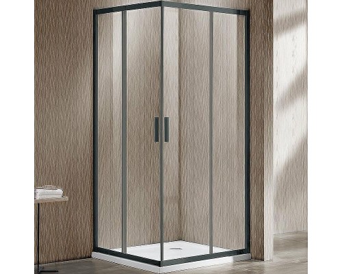 Душевой уголок Vincea Garda 120x120 VSS-1G1212CLGM профиль Вороненая сталь стекло прозрачное