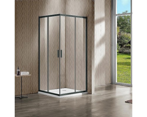 Душевой уголок Vincea Garda 120x120 VSS-1G1212CLGM профиль Вороненая сталь стекло прозрачное