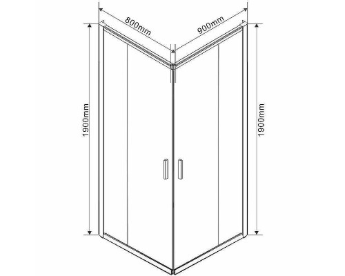Душевой уголок Vincea Garda 90x80 VSS-1G8090CLGM профиль Вороненая сталь стекло прозрачное