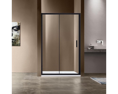 Душевая дверь Vincea Garda 125 VDS-1G125CLB профиль Черный стекло прозрачное