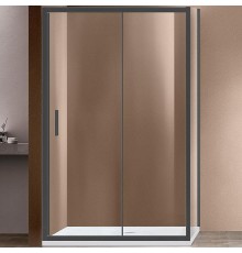 Душевой уголок Vincea Garda 140x80 VSR-1G8014CLGM профиль Вороненая сталь стекло прозрачное