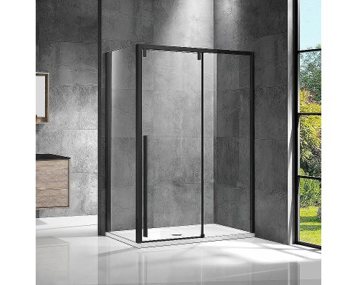 Душевой уголок Vincea Lugano 140х90 VSR-1L9014CLB-1 профиль Черный стекло прозрачное
