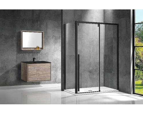 Душевой уголок Vincea Lugano 140х90 VSR-1L9014CLB-1 профиль Черный стекло прозрачное