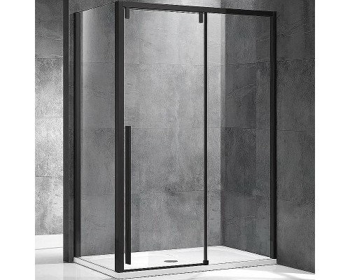 Душевой уголок Vincea Lugano 120х100 VSR-1L1012CLB-1 профиль Черный стекло прозрачное