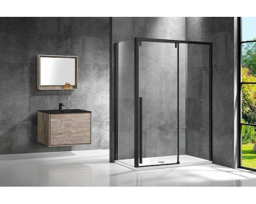 Душевой уголок Vincea Lugano 120х100 VSR-1L1012CLB-1 профиль Черный стекло прозрачное