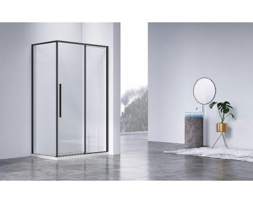 Душевой уголок Vincea Slim-N 120x80 VSR-4SN8012CLB профиль Черный стекло прозрачное