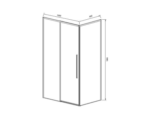 Душевой уголок Vincea Slim-N 120x80 VSR-4SN8012CLB профиль Черный стекло прозрачное