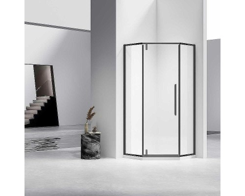 Душевой уголок Vincea Slim-N 100x100 VSP-4SN100CLB профиль Черный стекло прозрачное