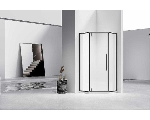 Душевой уголок Vincea Slim-N 100x100 VSP-4SN100CLB профиль Черный стекло прозрачное