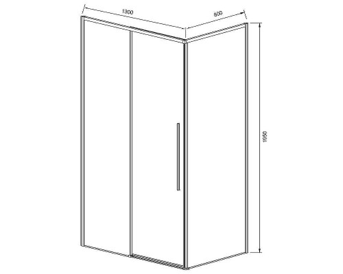 Душевой уголок Vincea Slim-N 130x80 VSR-4SN8013CGB профиль Черный стекло тонированное