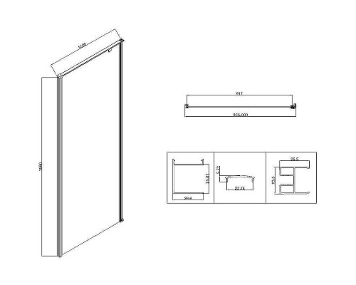 Душевой уголок Vincea Slim-N 100x100 VSR-5SN1010CLB профиль Черный стекло прозрачное