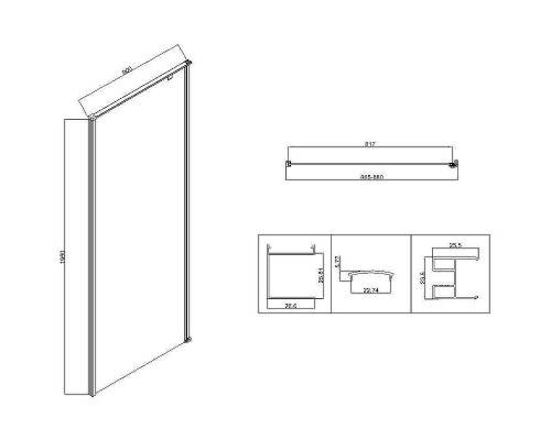 Душевой уголок Vincea Slim-N 100x90 VSR-5SN9010CLGM профиль Вороненая сталь стекло прозрачное