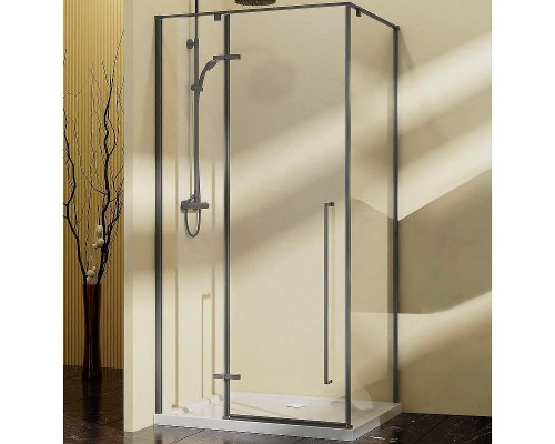 Душевой уголок Vincea Slim-N 100x100 VSR-5SN1010CLGM профиль Вороненая сталь стекло прозрачное